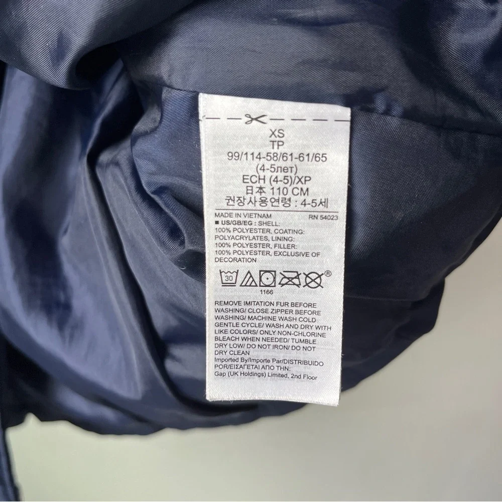 GAP Kids Primaloft Navy Puffer Coat
